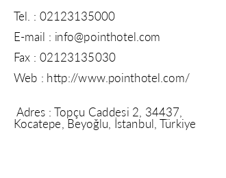 Point Hotel Taksim iletiim bilgileri